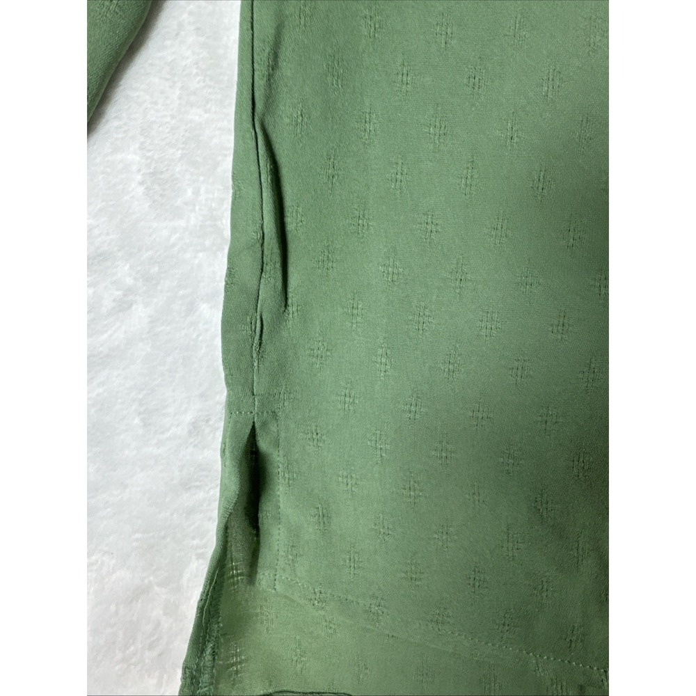 Jessica Simpson Womens XL Green Smocked Shoulder Textured Long Sleeve Blouse NWT - Picture 7 of 8